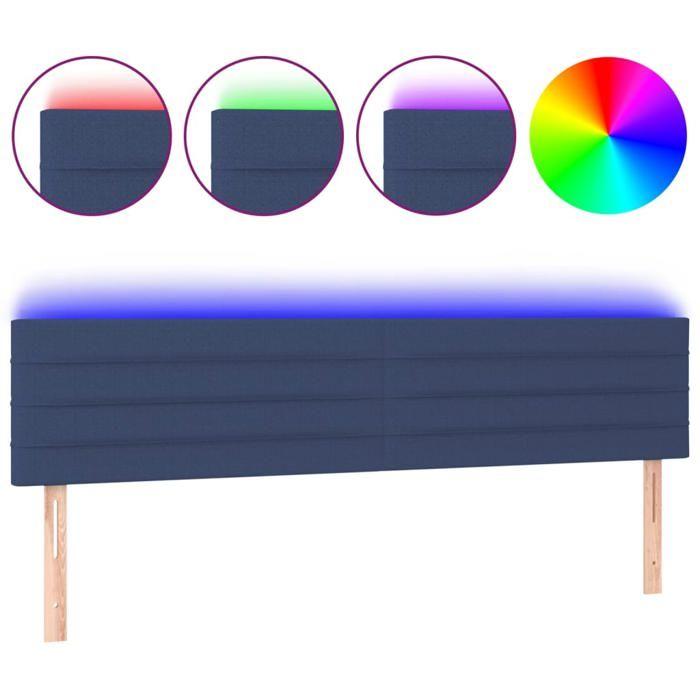 VidaXL Tête de Lit à LED Meuble de Chambre à Coucher Accessoire de Lit Double Tête de Cadre de Lit Intérieur Bleu 3121764
