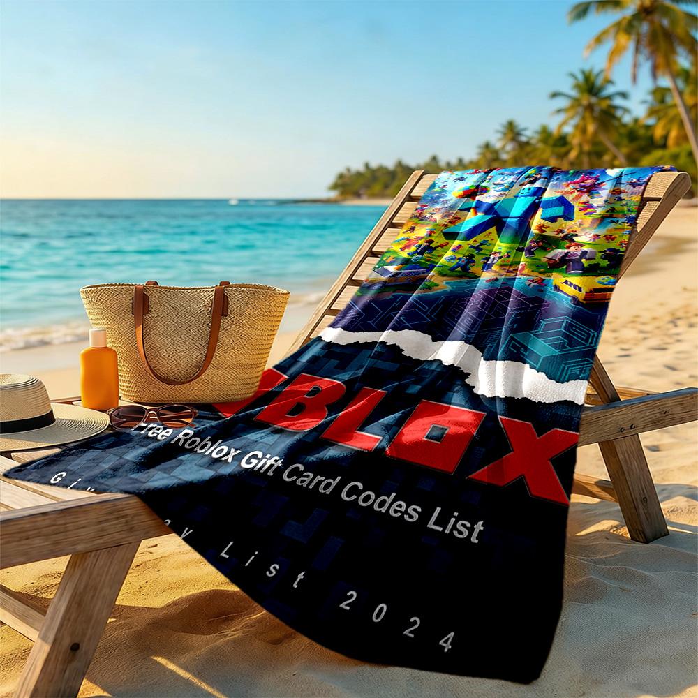 Roblox Beach Towel High Absorbency & Quick-Dry Comfortable Lightweight Portable for Swimming,Beach,Camping, Travel, Beach Accessories,Gym