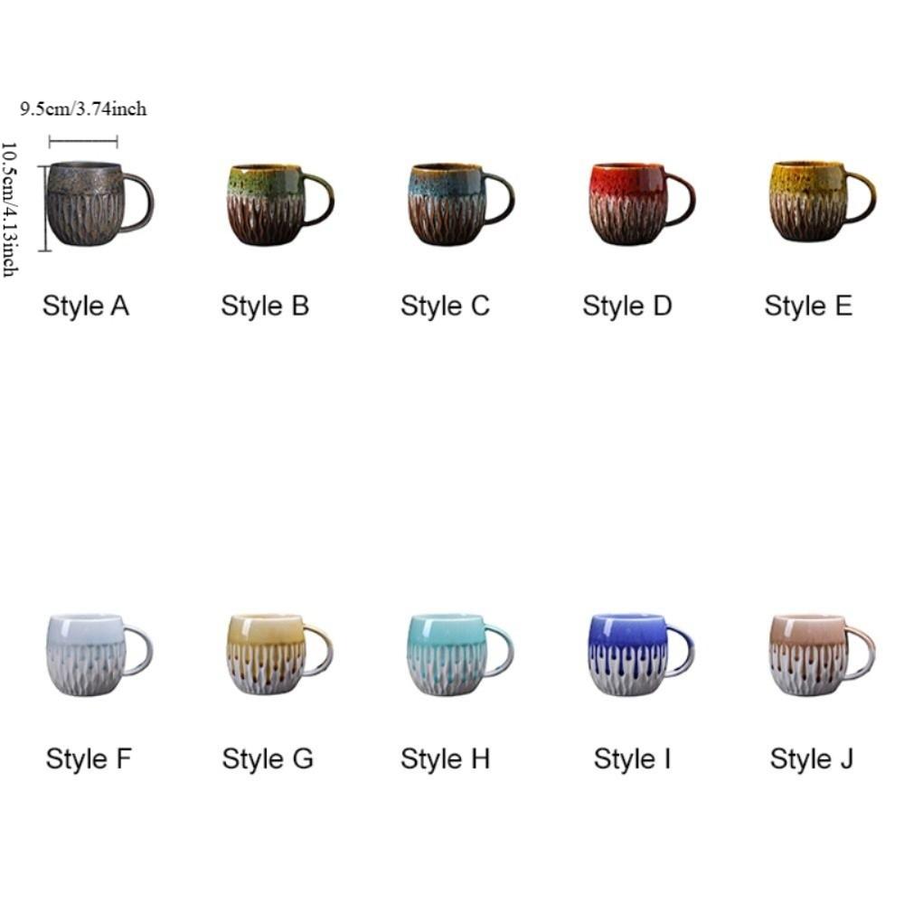 Unique 600ml Kiln-Changing Coffee Mug Ceramics Microwave Safe Breakfast Cup Large Capacity Milk Cup Living Room