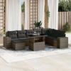 VidaXL Garden Lounge Set 9 Pcs with Grey Cushions Wicker 3269360