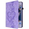 For Lenovo Tab M10 Plus (3rd Gen) Leather Case Heart Imprint Foldable Stand Card Slot Stylus Holder Tablet Cover