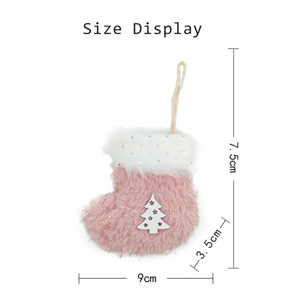 Delicate Plush Christmas Pendant Merry Christmas Reusable Christmas Tree Pendant Christmas Socks Xmas Tree Ornament
