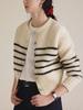 Women's 2023 Autumn/Winter Striped Cardigan: Literary Retro Loose Style Sweater