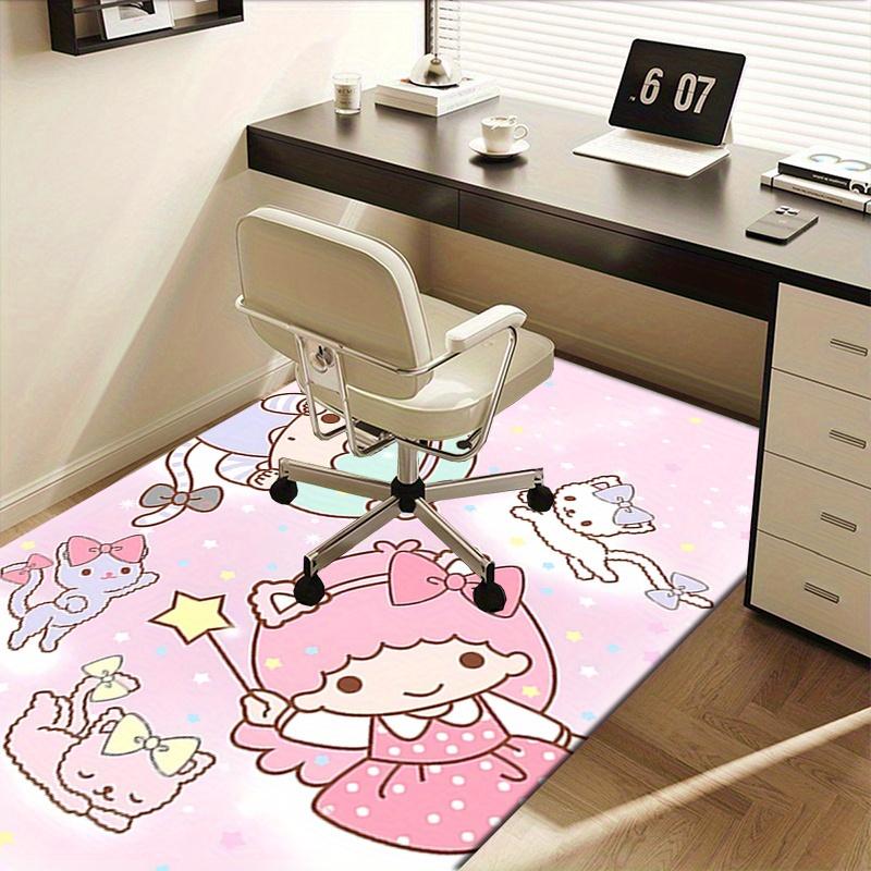 Office Rug Little Twin Stars, Sanrio Characters Anti-Slip Rug, Machine Washable for Living Room, Bedroom, Office, Multiple Sizes, Bedroom Mat, Decorat