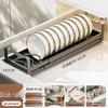 Выдвижной органайзер для ящика из нержавеющей стали с подставкой для мисок и тарелок для кухонных шкафов