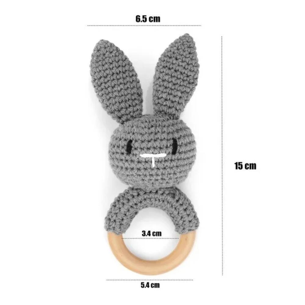 1Pc Customized Baby Teether Wooden Bracelet Crochet Rattle Toys BPA Free Crochet Lemon Bunny Rodent Rattle Newborn Toys Gift