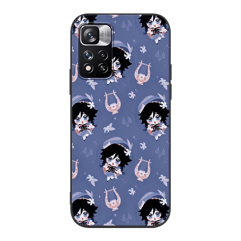 Чехол для телефона Cartoon Genshin Impact для Xiaomi Redmi Note 9S 9 8 10 11 Pro 9C 9A 7 8T 7A 8A 6A 6 10S, черный, мягкий силиконовый чехол