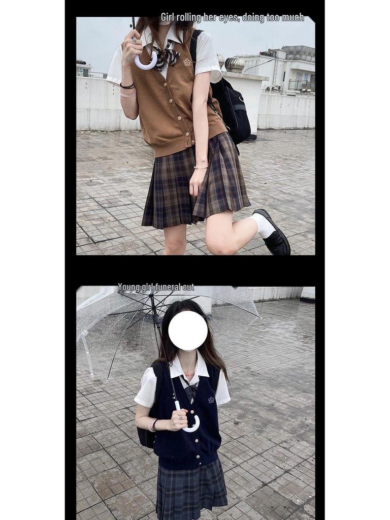 Оригинальный осенний вязаный кардиган-жилет Takinogawa Gakuen - Серый жилет-свитер на весну