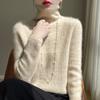 Женский кашемировый свитер Qinghe Cashmere 30% кашемир 70% шерсть Осень и Зима Пуловер Теплый и Модный
