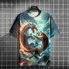 Animal T Shirt For Men Street Oversized Clothing Dragon&Tiger Pattern 3d Print Casual Summer Short Sleeve Men's T-Shirts