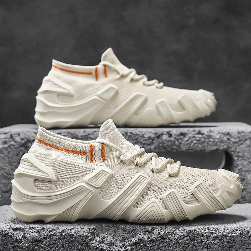 Men's Shoes New Casual Shoes Octopus Flying Woven Shoes Socks Shoes One Pedal Lazy Shoes Platform Fashion Sports Shoes