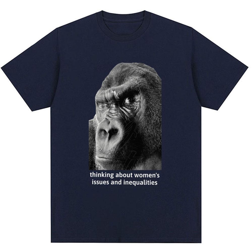 Feminism Gorilla Funny Meme Graphic Tshirt Men Women Humor Fashion Summer T-shirt Oversized Cotton Casual Vintage T Shirts Gifts