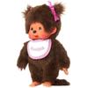 Monchhichi Peluche Fille Bavoir Rose Et Blanc 20 Cm - 25555