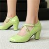 Женские туфли-лодочки на высоком каблуке, весна-лето, новая модель, толстый каблук, однотонные, большой размер, с открытой союзкой, туфли с низким верхом