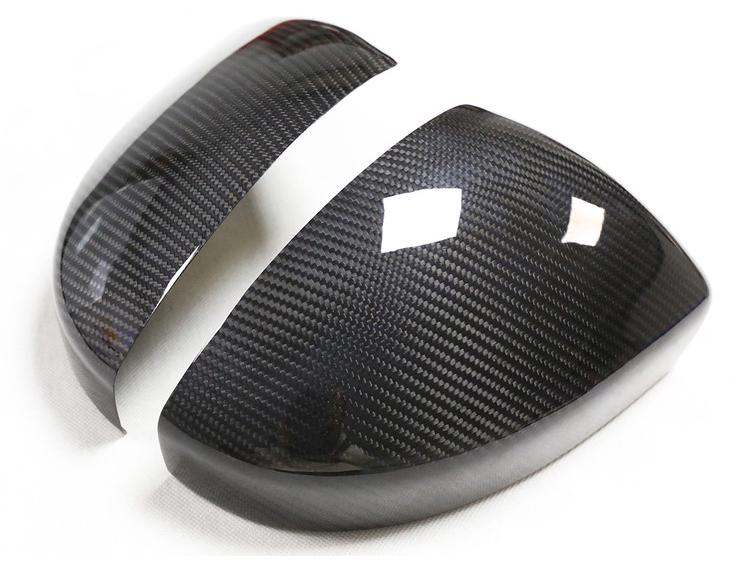 Highly Popular Dry Carbon Fiber Stick-on Mirror Covers for Jaguar F-PACE and E-PACE.