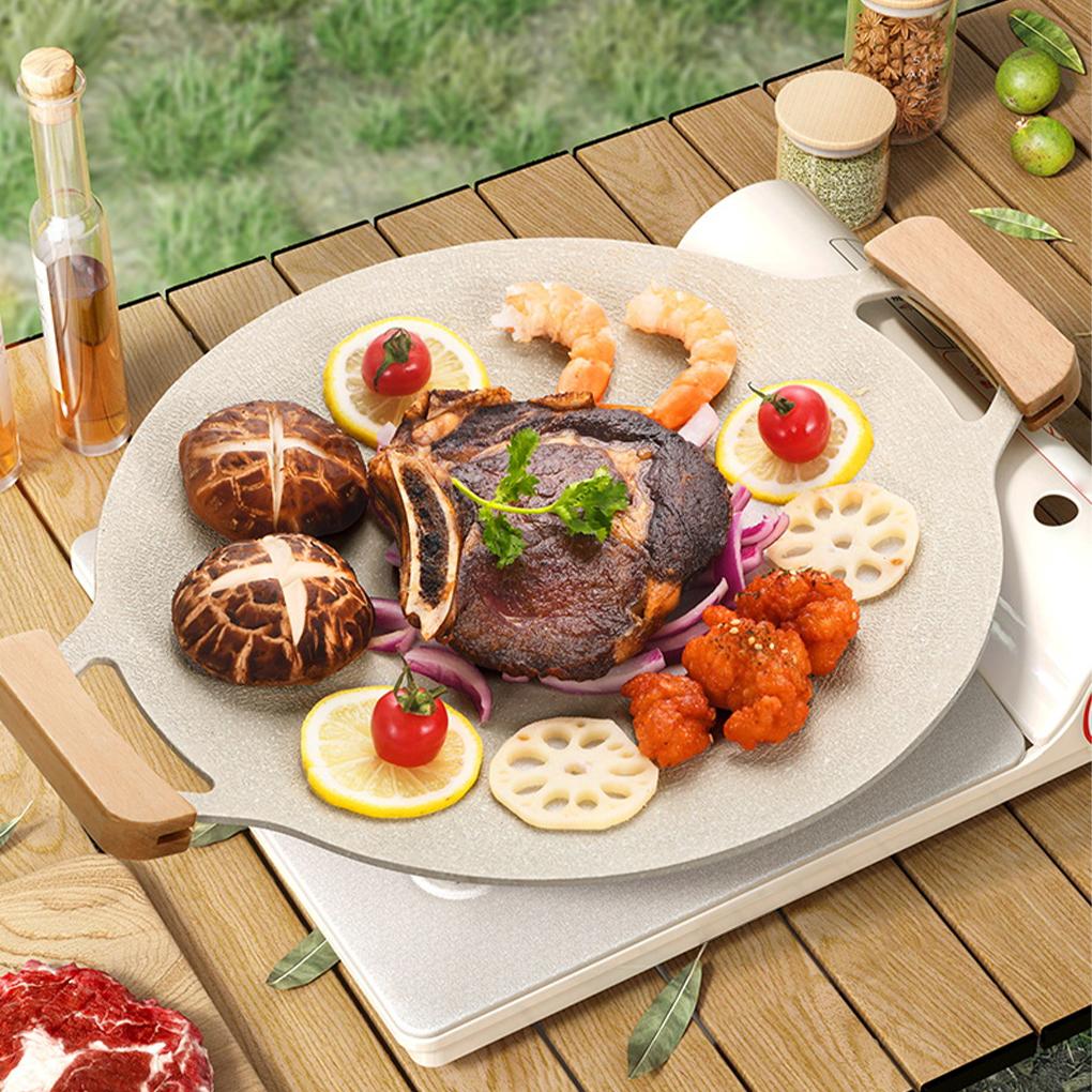 Белая сковорода для барбекю, быстрый и равномерный нагрев, барбекю в помещении и на открытом воздухе, корейская тарелка для барбекю