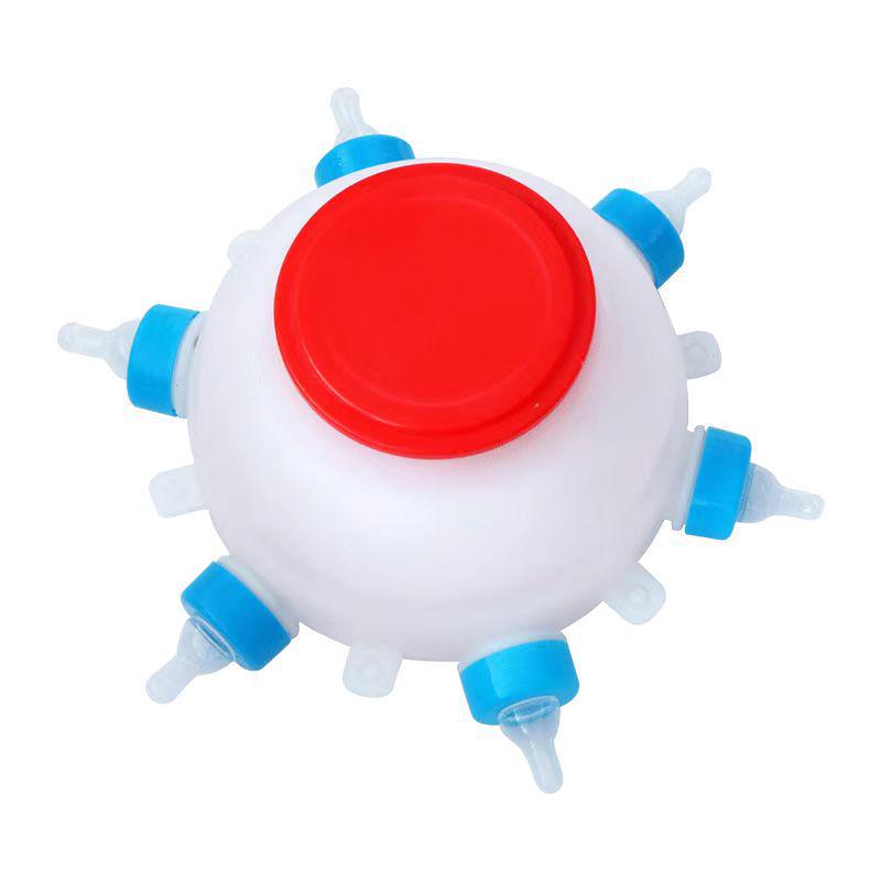 Piglet Milk Feeder: 2.5L Bottle with 6-Nipple Nursing System