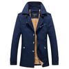 Casual Men's Work Jacket Cotton Trench Coat Velvet Autumn and Winter Men's Jacket