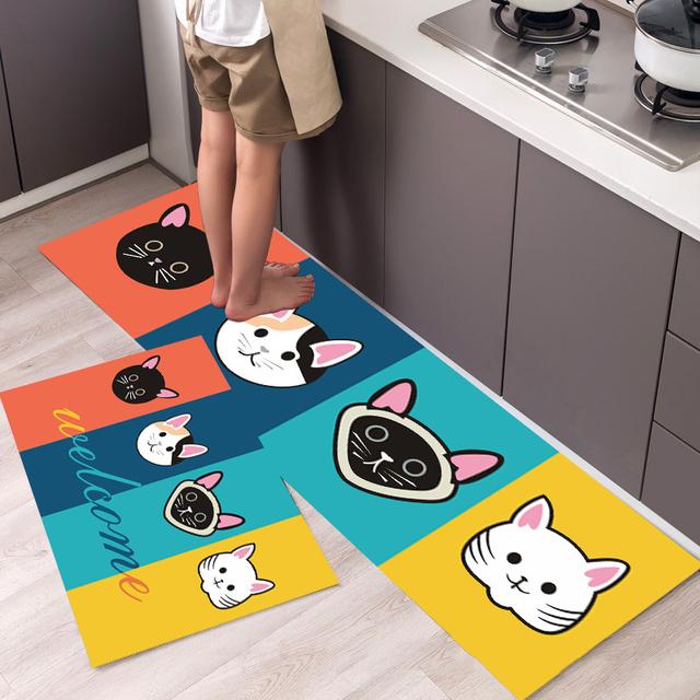 Fashionable Simple Nordic Style Kitchen Floor Mat Household Carpet Long Strip Door Mat Modern Home Decor 
