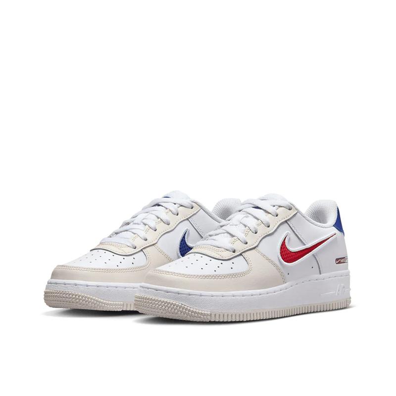 Nike Детские кроссовки Air Force 1 LV8 GS с 1972 года, белые, темно-королевские, темно-красные, HF5744-146