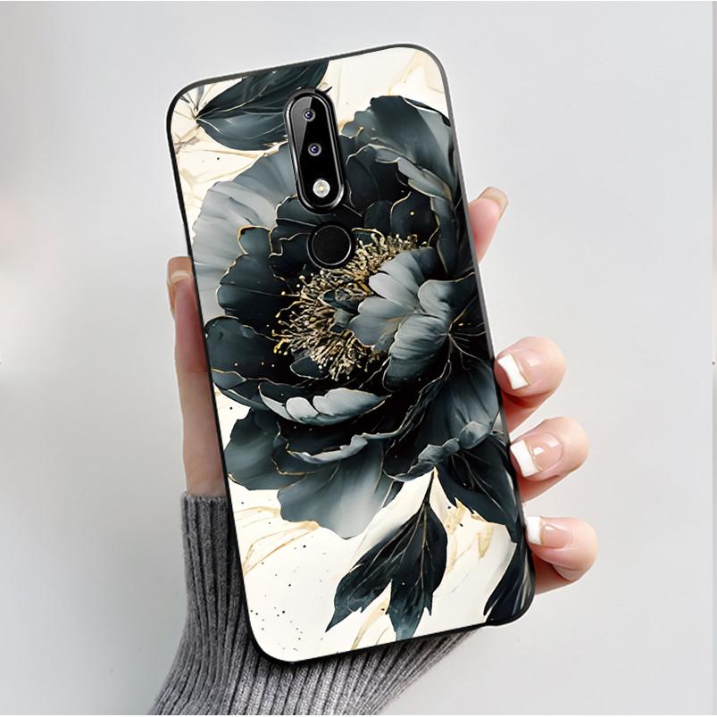 Силиконовый чехол для Nokia X5 X6 5.1 plus 6.1 plus Чехол для телефона Роскошная Мода Бабочки Цветы Мягкий Тонкий Черный Желе Чехол
