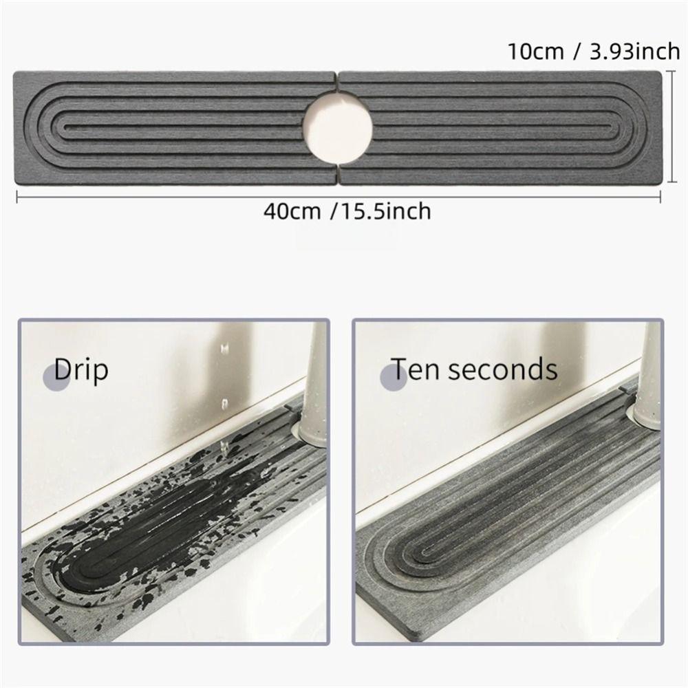 Super Absorbent Faucet Drain Pad Diatom Mud Faucet Splash Guard Fast Drying Faucet Mat Home