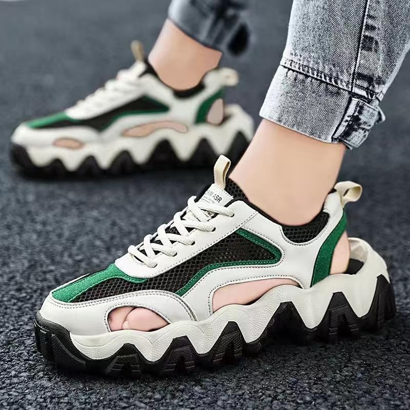 Мужская сетчатая обувь, летние спортивные сандалии, мужские модные сандалии на платформе, тапочки, мужские сандалии, дышащая пляжная походная обувь