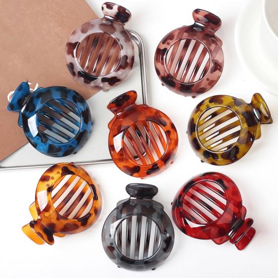 Женская заколка для волос круглая с противоскользящими зубцами, краб для волос, полый дизайн, зажим для волос на затылок, инструмент для укладки волос, аксессуары для волос