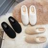 Fashion Big Size 43 Women Lambswool Slippers Winter Sheep Fur Shoes Ladies Flat Cotton Slides Home Pantuflas Daily Slip On Furry Mules