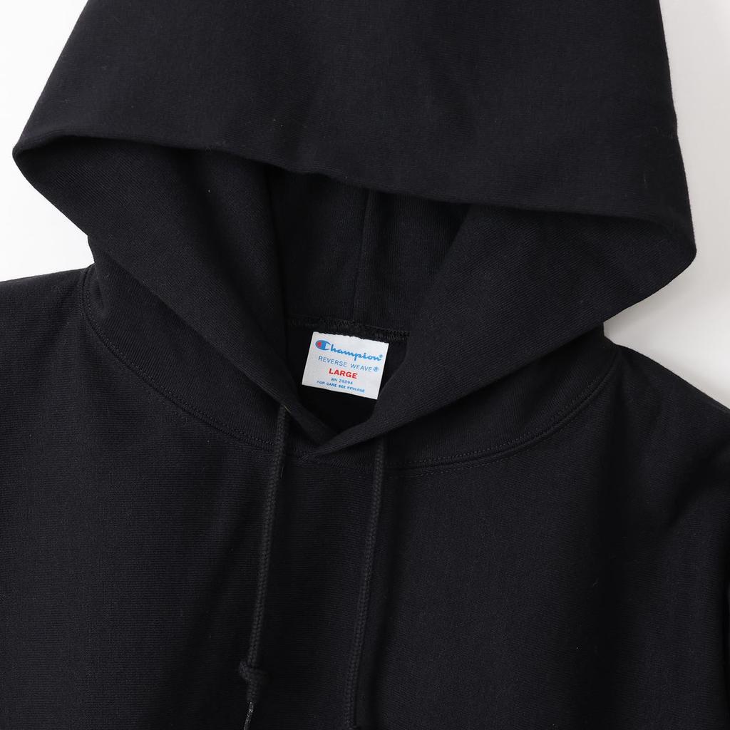 Hoodie Long Sleeve One Point Logo Reverse Hooded Sweatshirt Black M [Champion] Weave(R) REVERSWEAVE(R) C3-Y116 Men's