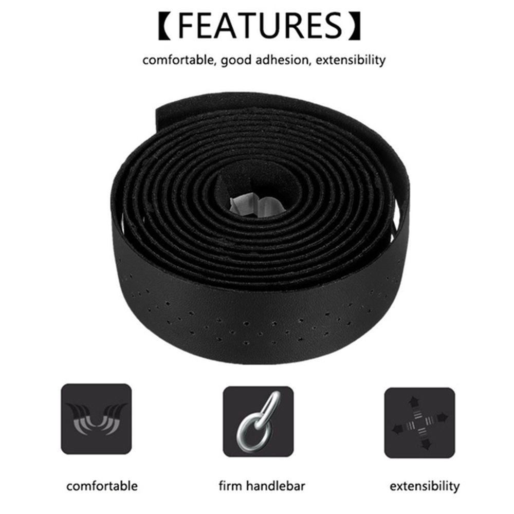 Anti-slip 1 Pair Road Bike Bar Plug Bike Protective Leather Wrap Handlebar Tape Bicycle Grips