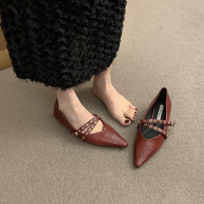 French Retro Inner Heightening Pointed Mary Jane Shoes Women's Shoes Spring and Autumn 2025 New Commuting Versatile Light Mouth Single Shoes