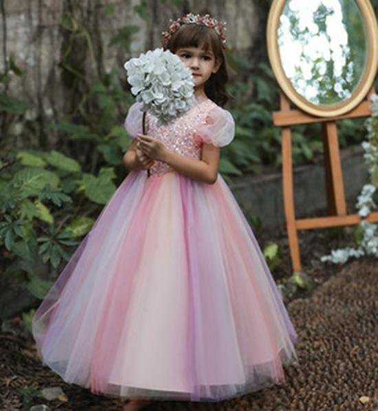 Детское тюлевое вышитое платье принцессы для вечеринки