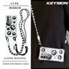KEYSION Crossbody Strap Phone Case for VIVO Y29 4G Cute Cartoon Long Lanyard Mirror Shockproof Cover for IQOO Z10X 5G