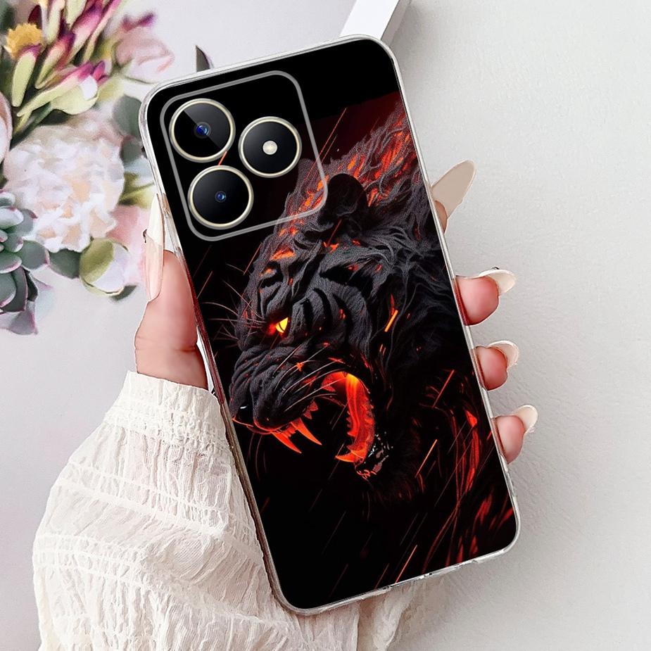 For Realme Note 50 Case RMX3834 Cute Cat Painted Cover Clear Silicone Soft TPU Phone Case For Realme Note 50 Note50 Fundas Coque