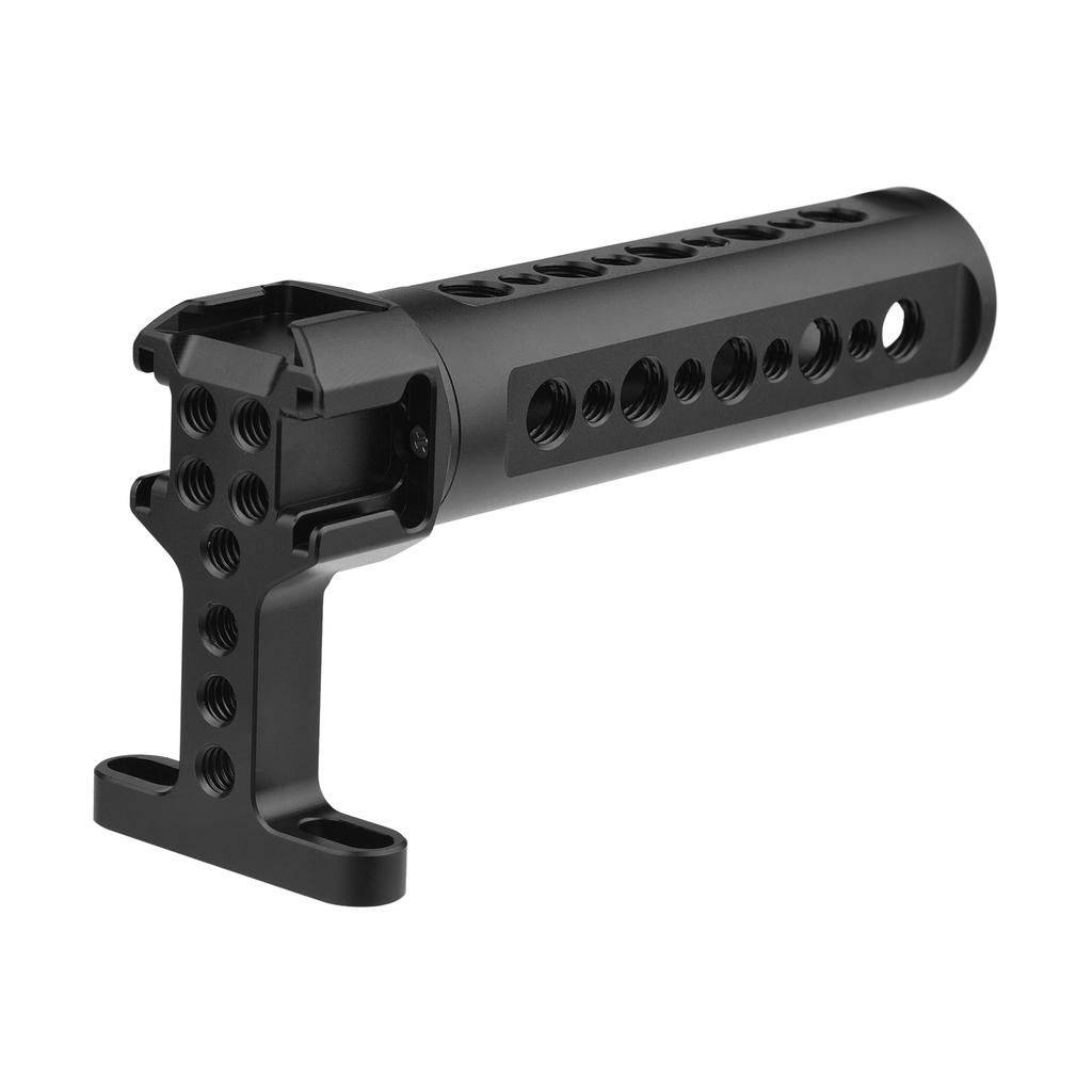 Universal Camera Cage Top Handle Grip with 1/4 Inch 3/8 Inch Threaded Screw Holes Cold Shoe Mounts