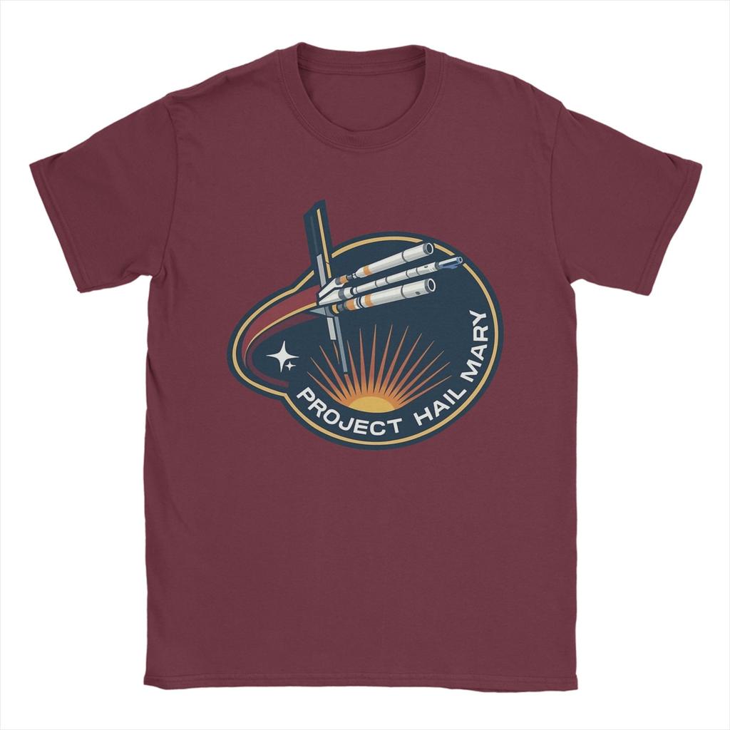 Project Hail Mary Mission Patch T Shirts Mens Cotton Fashion TShirt O Neck Tees Short Sleeve Clothes New Arrival