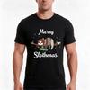 Merry Slothmas Funny Sloth Christmas Shirt Gift Sloth Lovers Tshirt Summer Casual Cotton Tee Oversized Streetwear Tops
