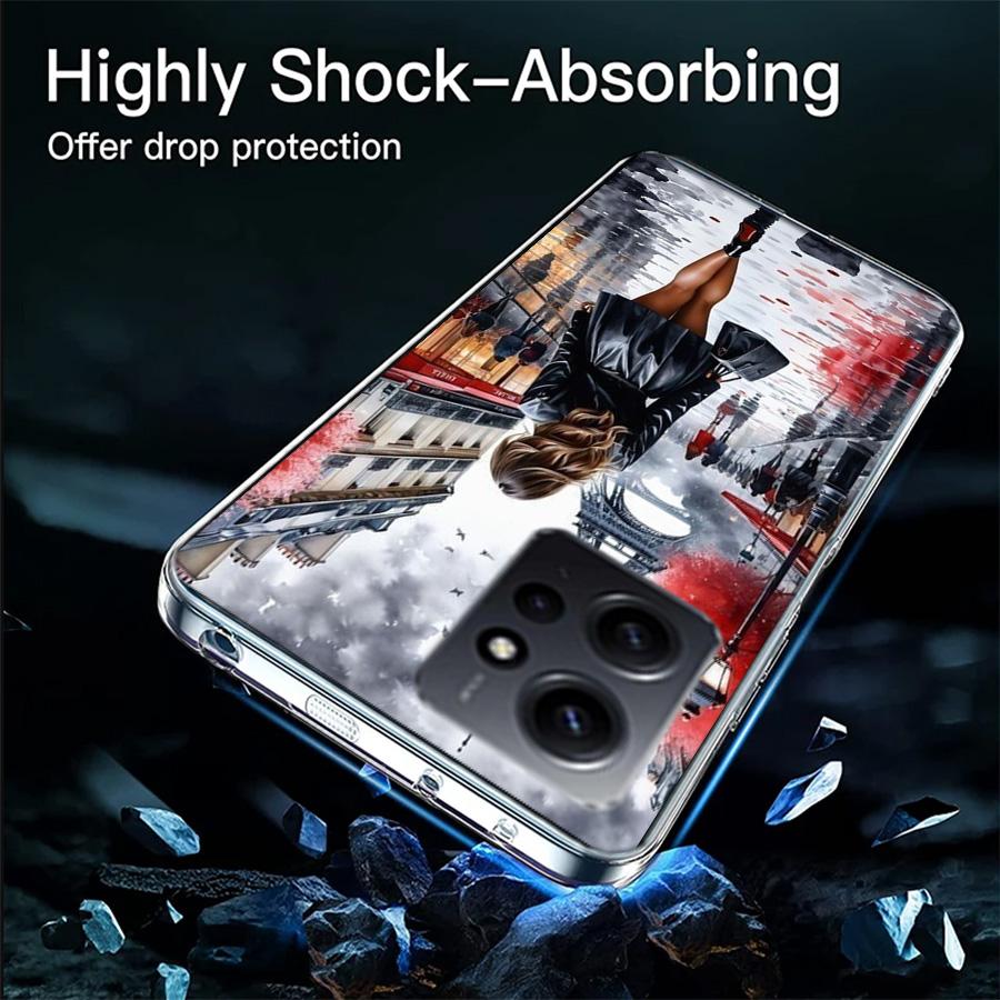 Eiffel Tower Art Phone Case For Redmi 12 13C 12C 15C 9 10 10C Note 13 Pro Plus 14 15 Pro 9T 9C 9A TPU Soft Cover Clear Cell Case