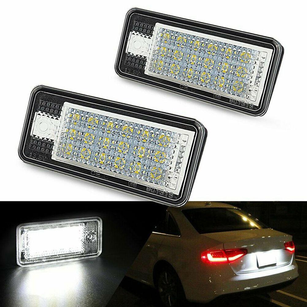 2pcs For Aud I LED Number Plate Light A3 A4 S4 RS4 B6 B7 A6 RS6 S6 C6 S5 Q7 A8 S8 Avant Canbus Error Free License Plate Lamp License Plate Lights 2