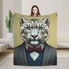 The Dapper Animals  Blanket Quality Warm Soft  Throw Blanket Autumn Girls Boys Couch Chair Fluffy Bedspread