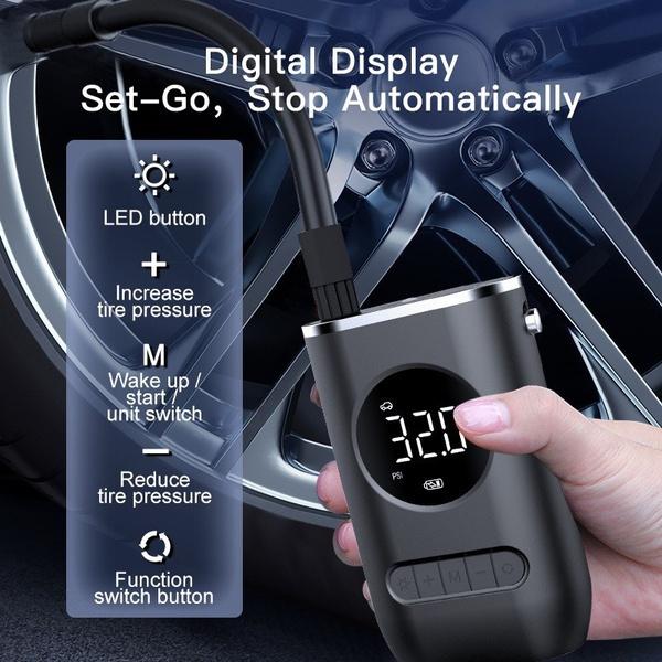 Portable Mini Self-propelled Electric Tire Inflator Air Pump Hand-held Wireless Charging Digital Display Vehicle Mounted Air Pump YSL