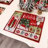 Insulation Christmas Table Mats Placemat Ornament Crossweave Woven Plate Mats Christmas Placemat