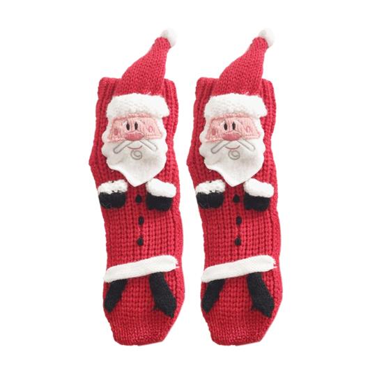 3D Knitted Santa Socks Non-slip Christmas Floor Socks Warm Slipper Socks Funny Santa Socks with Hands Legs Gift for Women