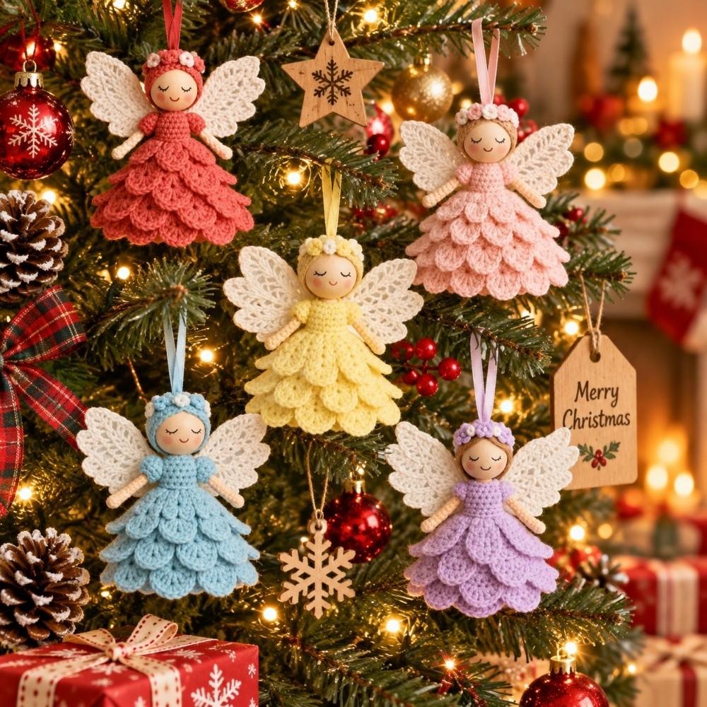 Gifts Angel Doll Craft Kit Handmade Knitted Angel Pendant DIY Crochet Kit Holiday Decor