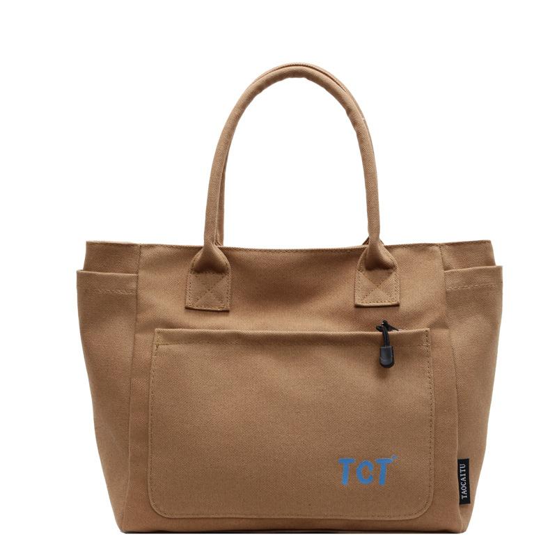 Women's Bag New Shoulder Bag Women's Bag Simple and Fashionable Large Capacity Trend Portable Solid Color Canvas