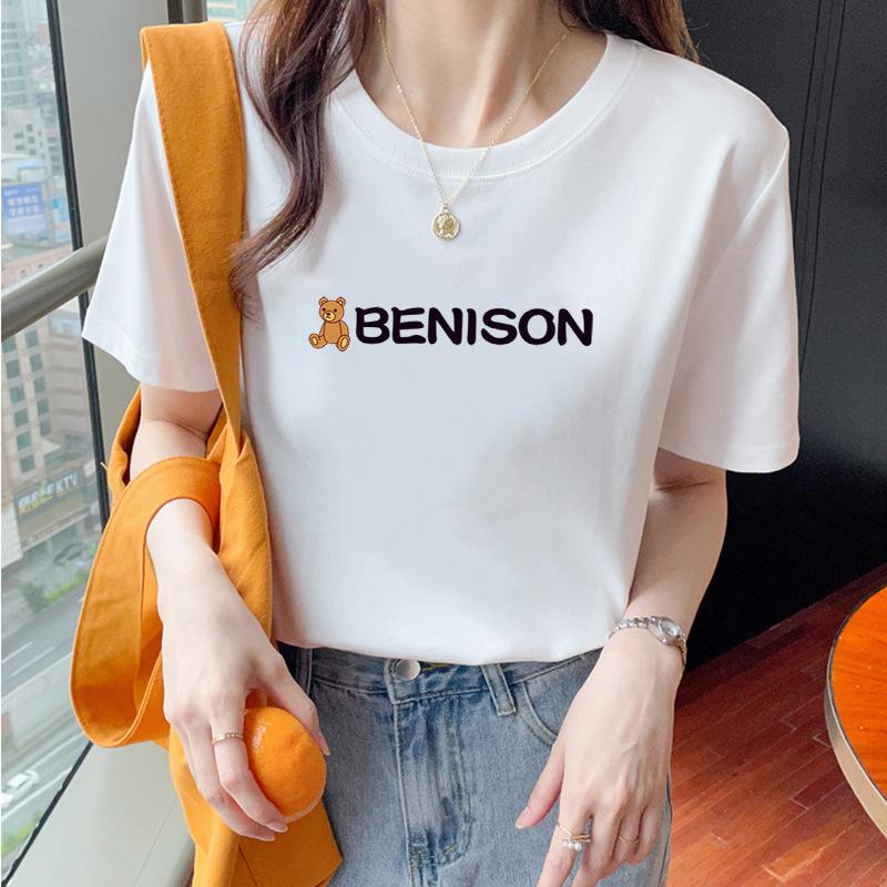 VEZFAA Женские модные повседневные летние весенние блузки и рубашки с круглым вырезом с короткими рукавами