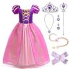 AOTYP Princess Dress, Kids' Cosplay, Luxury 7-Piece Set, Girls' Princess Dress, Princess-Style Kids Costume, Rapunzel-Style Dress, Disney-Style