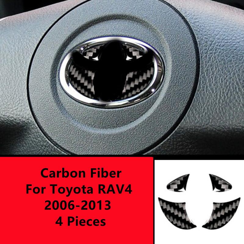 Углеродное волокно Автомобильный центр Панель управления Руль Декоративная крышка Наклейка Наклейка для Toyota RAV4 Внутренняя часть автомобиля