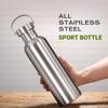 Large Capacity Wide Mouth Bottle Single Walled Outdoor Travel Cup Water Bottle with Handle  Hiking